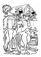 A coloring page of mickey mouse